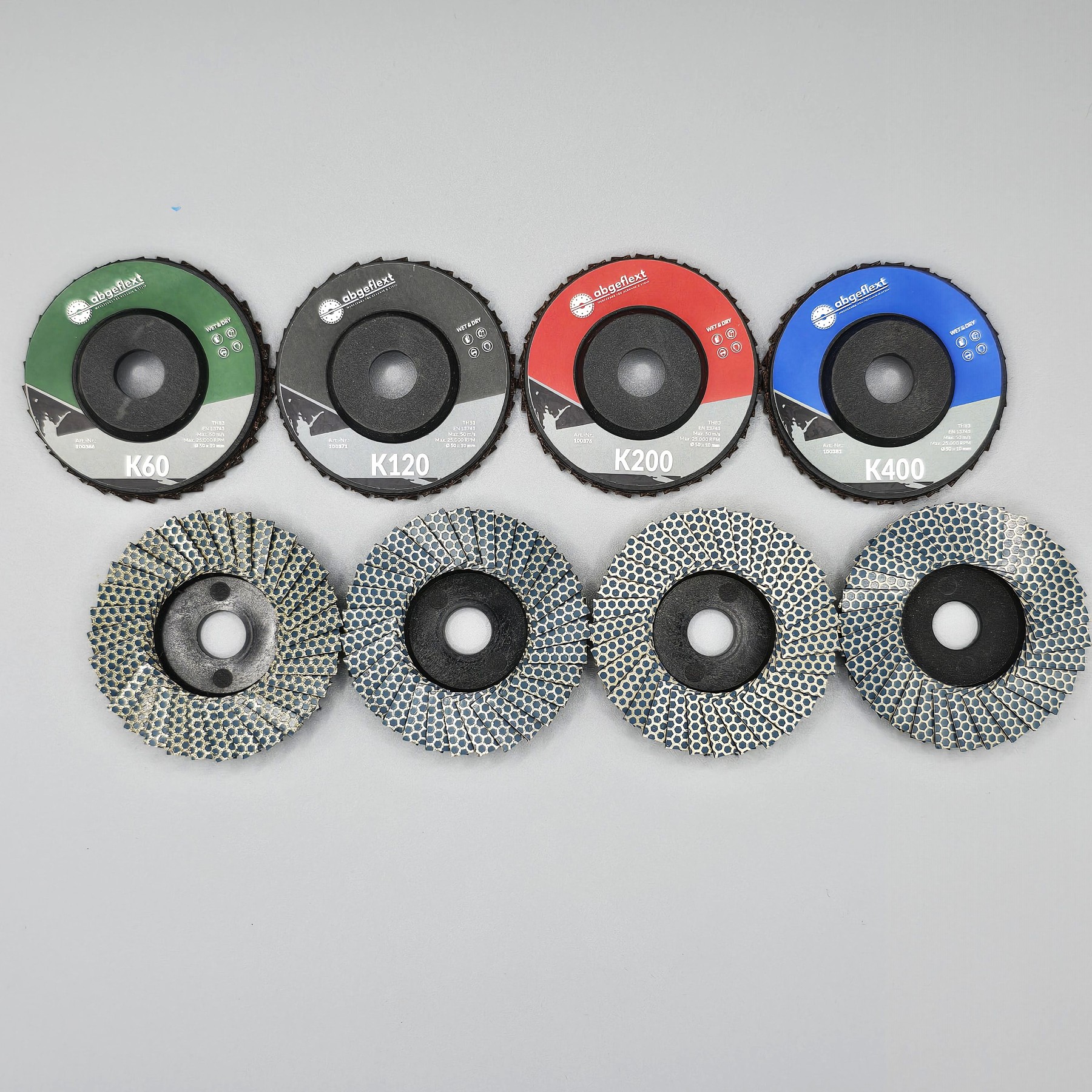 Diamant Fächerscheibe 50mm Set K60/100/200/400