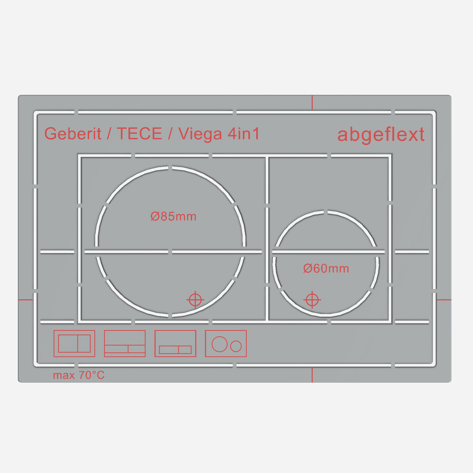 Schablone befliesbare Drückerplatte 4in1 (abgeflext)