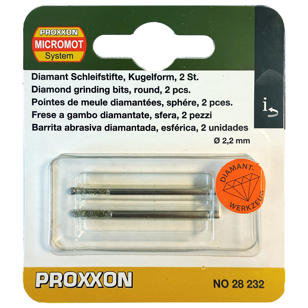 Proxxon Diamantfrässtifte 2x 2,2mm